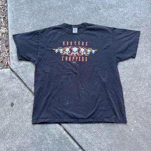 Vintage 2000s Hooters Choppers Motorcycle Biker Tee